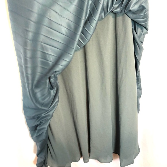 LAUREN RALPH LAUREN Ice Blue Aqua Pleated Metallic Chiffon Skirt - Picture 7 of 9
